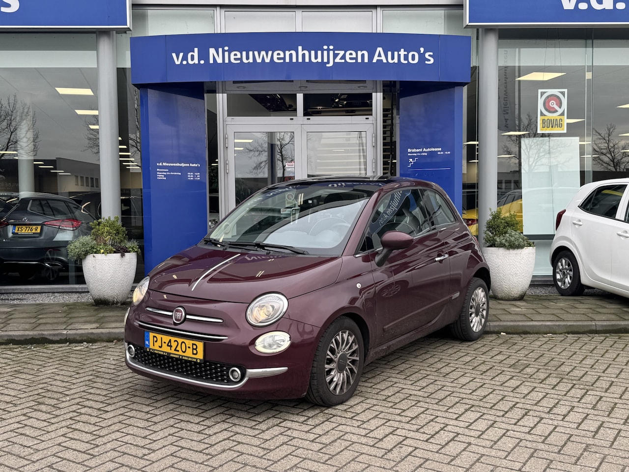 Fiat 500 - 0.9 TwinAir Turbo Lounge 68dkm Navigatie Parkeersensoren Panoramadak info: M. Safari 04925 - AutoWereld.nl