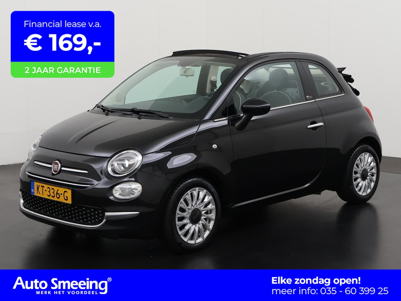 Fiat 500 C - 0.9 TwinAir Turbo Lounge Automaat | Airco | Bluetooth | 12 mnd Garantie | - AutoWereld.nl