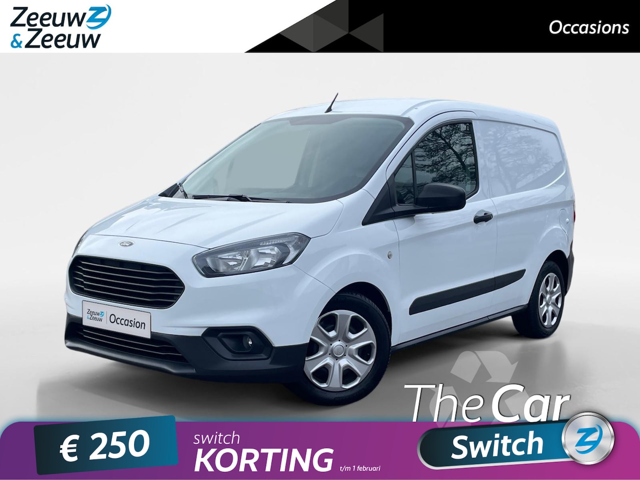 Ford Transit Courier - 1.5 TDCI Trend Duratorq S&S | Airco | Houten laadvloer | Telefoonhouder | Elektrische rame - AutoWereld.nl