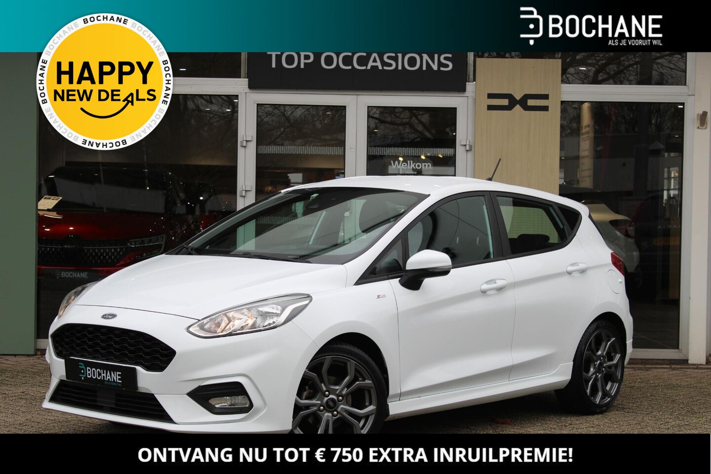 Ford Fiesta - 1.0 EcoBoost 100 ST-Line | 5-Deurs | Navigatie | Cruise Control | Trekhaak | All-Season ba - AutoWereld.nl