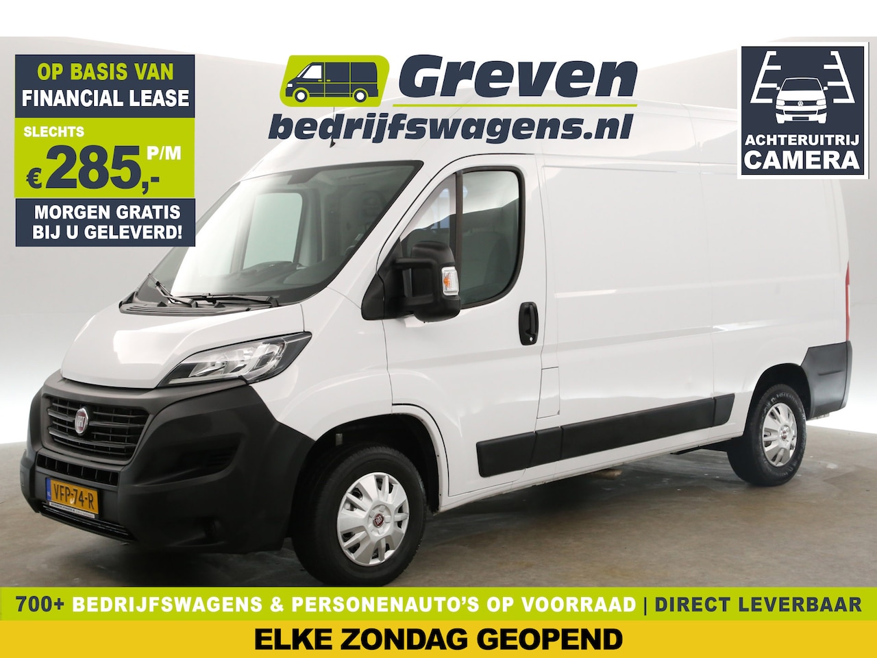 Fiat Ducato - 2.3 MultiJet L2H2 Airco Cruise Camera Navigatie 3 Persoons Elektrpakket Trekhaak - AutoWereld.nl