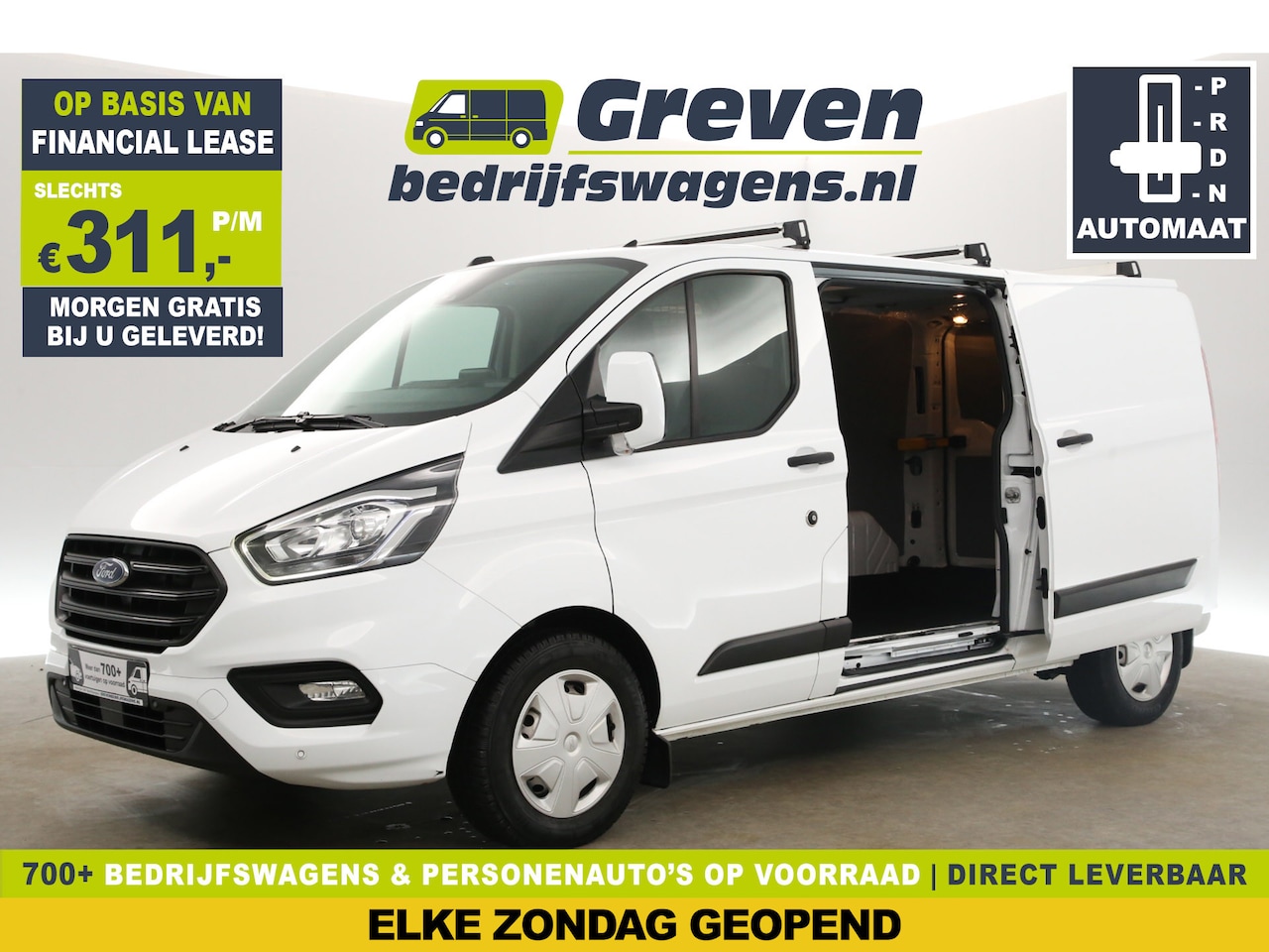 Ford Transit Custom - 2.0 EcoBlue Trend L2H1 Automaat Airco Camera Cruise Carplay 2xSchuifdeur Stoelverwarming P - AutoWereld.nl