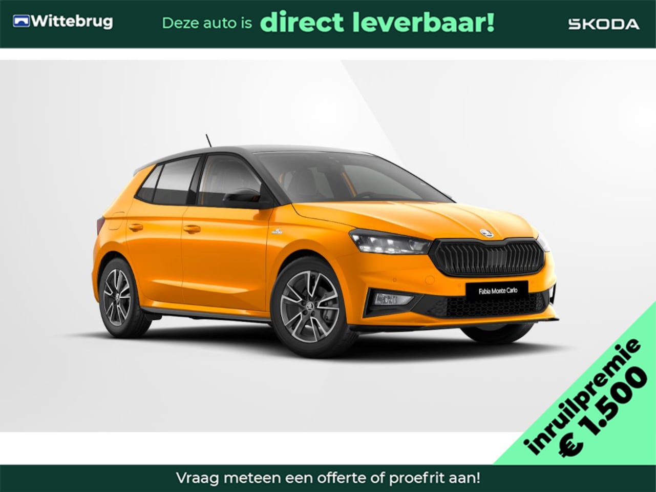 Skoda Fabia - 1.0 TSI DSG Monte Carlo Zwart dak - AutoWereld.nl