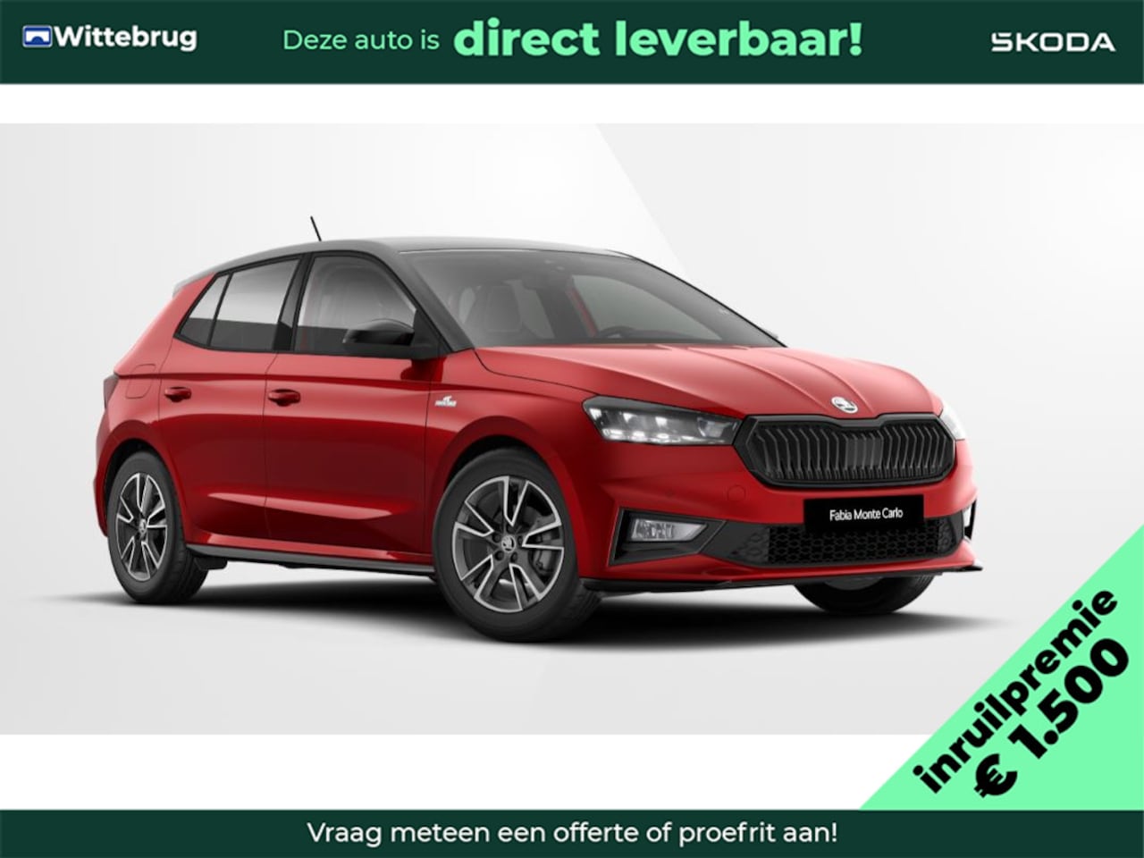 Skoda Fabia - 1.0 TSI DSG Monte Carlo Zwart dak - AutoWereld.nl