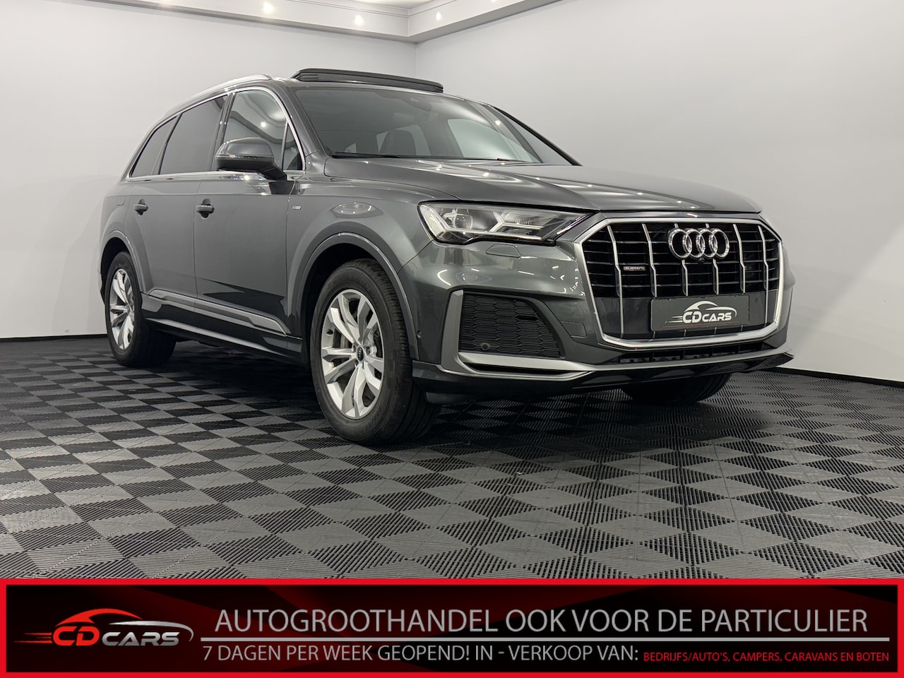 Audi Q7 - 55 TFSI e quattro Pro Line S Plug-in S-line Leder, Pano, Parkeersensoren, Navi, Virtual de - AutoWereld.nl