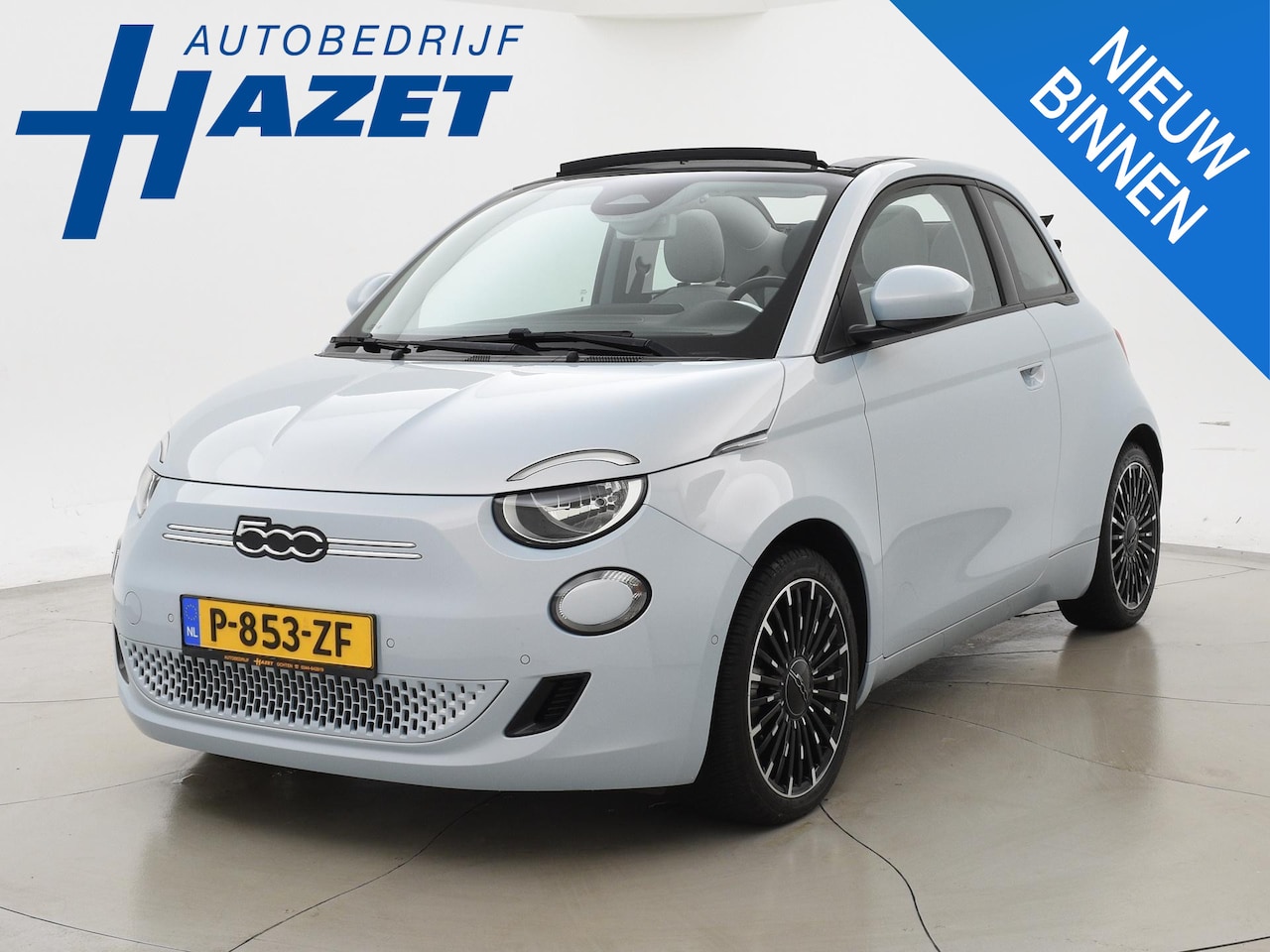 Fiat 500 C - La Prima 42 kWh *CELESTIAL BLUE* + STOELVERW. | CAMERA | 17 INCH | APPLE CARPLAY - AutoWereld.nl