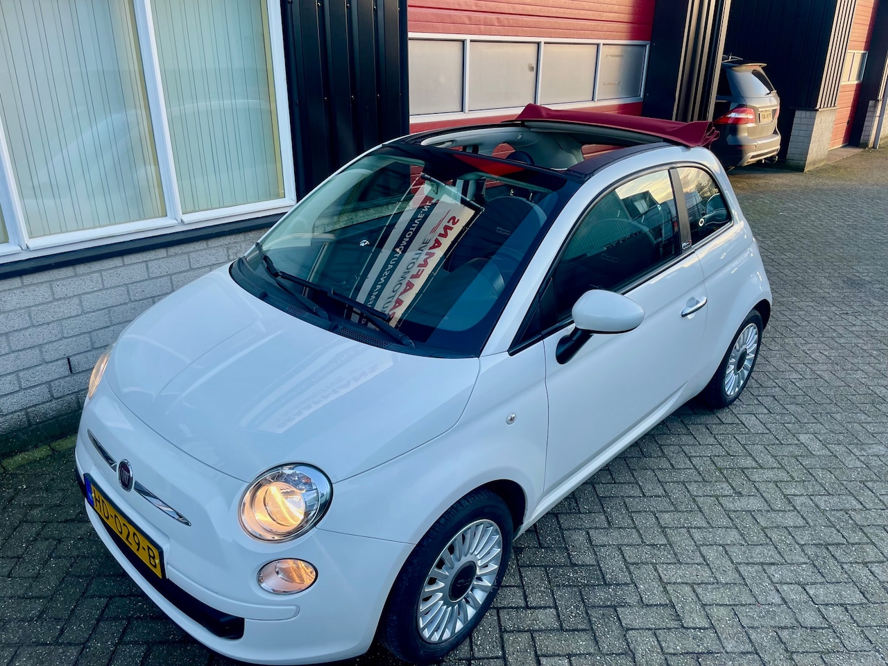 Fiat 500 C - 1.0 TwinAir Pop Fiat 500 0.9 Twinair Cabrio bj 2015 Wit 12 maanden garantie - AutoWereld.nl