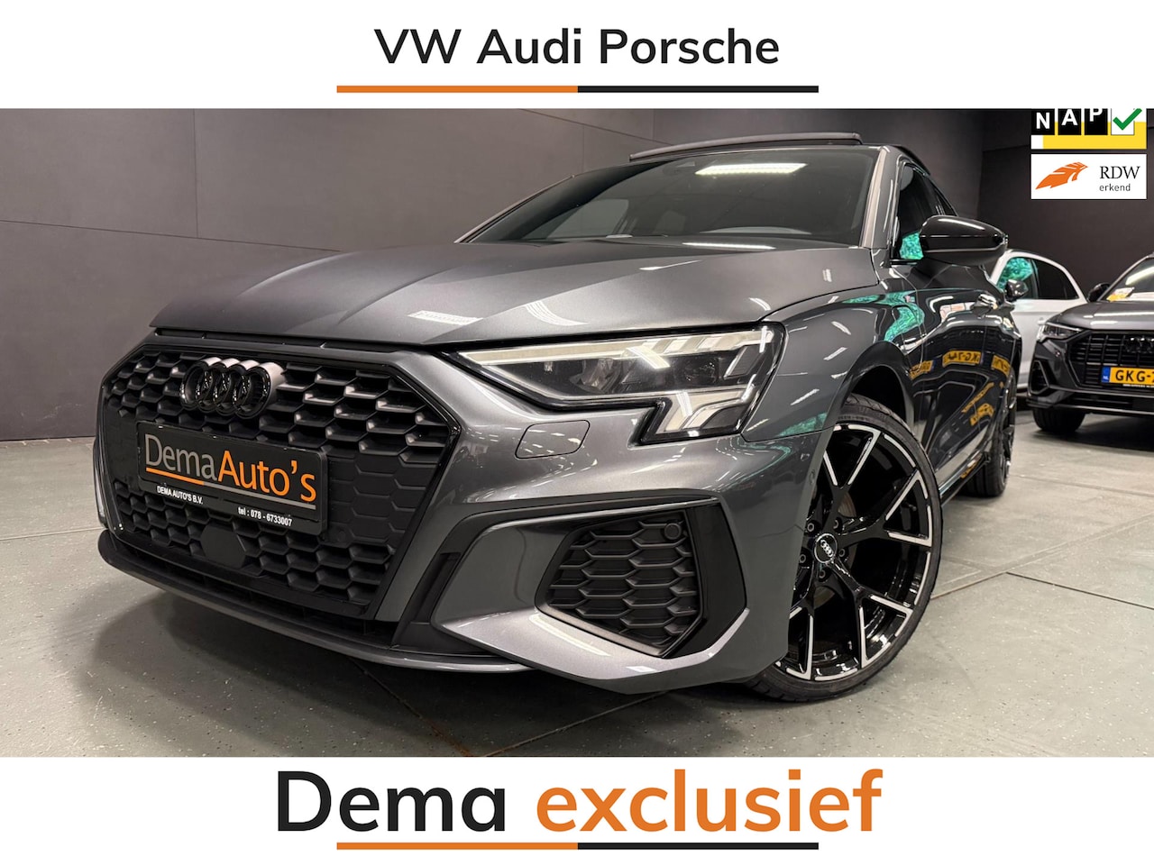 Audi A3 Sportback - 40 TFSI E 3X S-LINE RS19'' RS-LEDER BLACK-LINE PANO FULL-OPTION!! - AutoWereld.nl