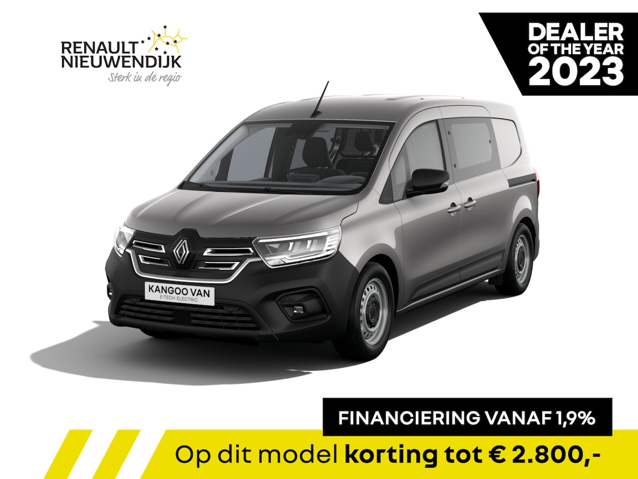 Renault Kangoo E-Tech - Dubbele Cabine L2H1 44kWh 120 1AT Advance | Cruise control en snelheidsbegrenzer | Elektri - AutoWereld.nl