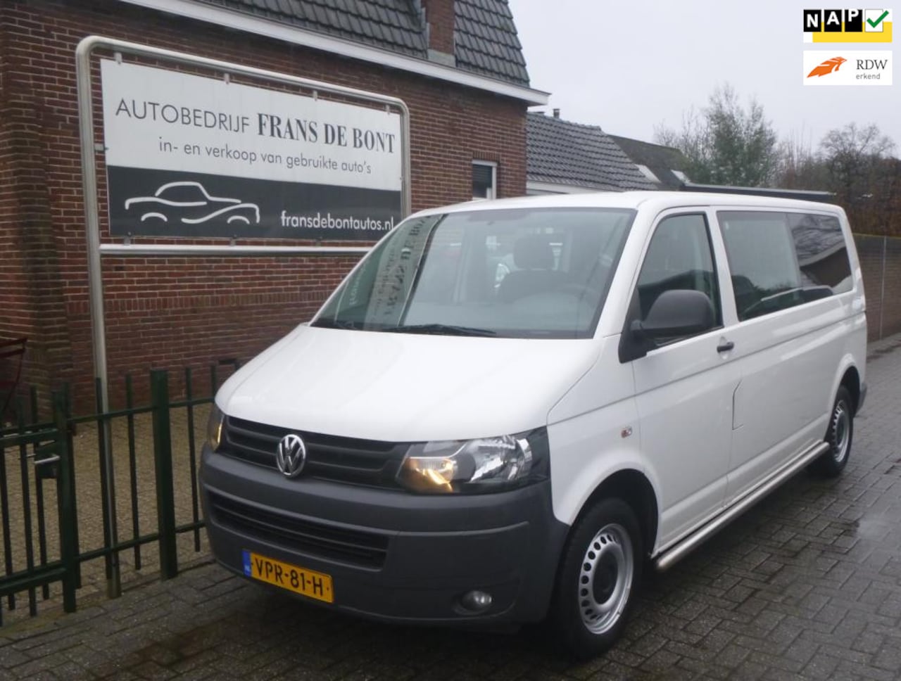 Volkswagen Transporter - 2.0 TDI L2H1 BM DC Highline AIRCO NETTE BUS € 8500 EX BTW - AutoWereld.nl