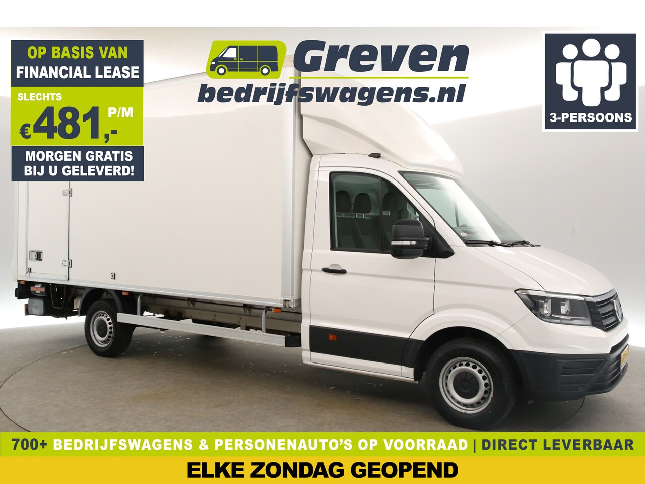 Volkswagen Crafter - 35 2.0 TDI 140PK Bakwagen Laadklep Airco Zijdeur Laadbak Lengte 4.51m Cruise 3 Persoons - AutoWereld.nl