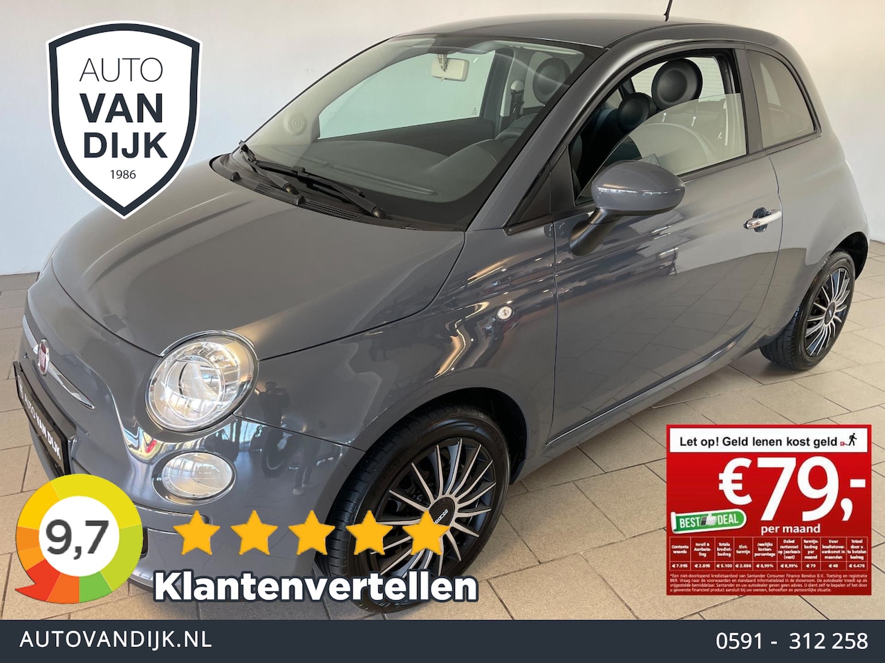 Fiat 500 - 1.0 TwinAir Pop AIRCO ELEK RAMEN CENT VERG SPARCO PRIBVACYGLAS ZEER NETTE AUTO - AutoWereld.nl