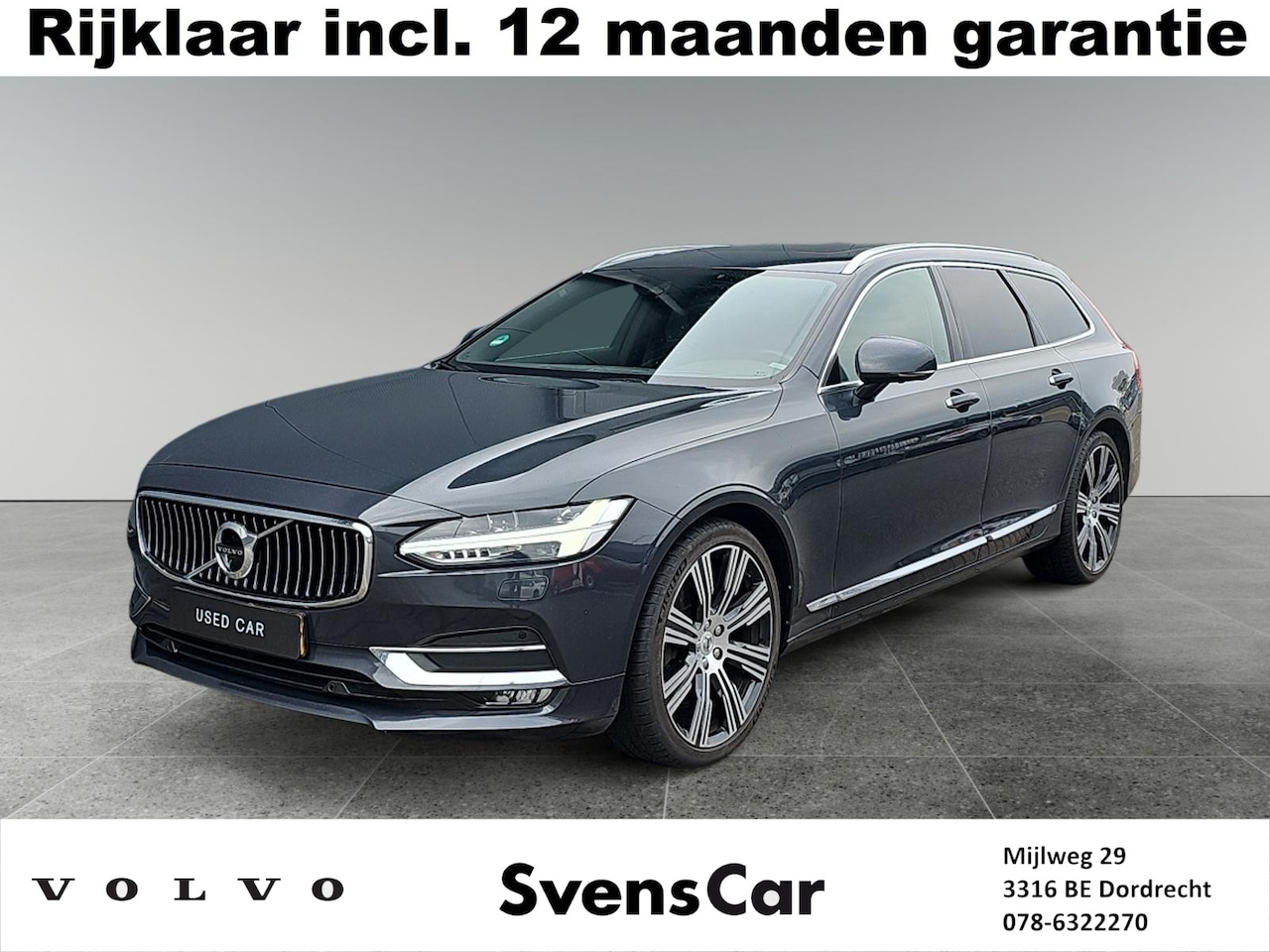 Volvo V90 - 2.0 T4 Inscription Luchtvering | Trekhaak | Stoelverwarming | 20'' velgen - AutoWereld.nl