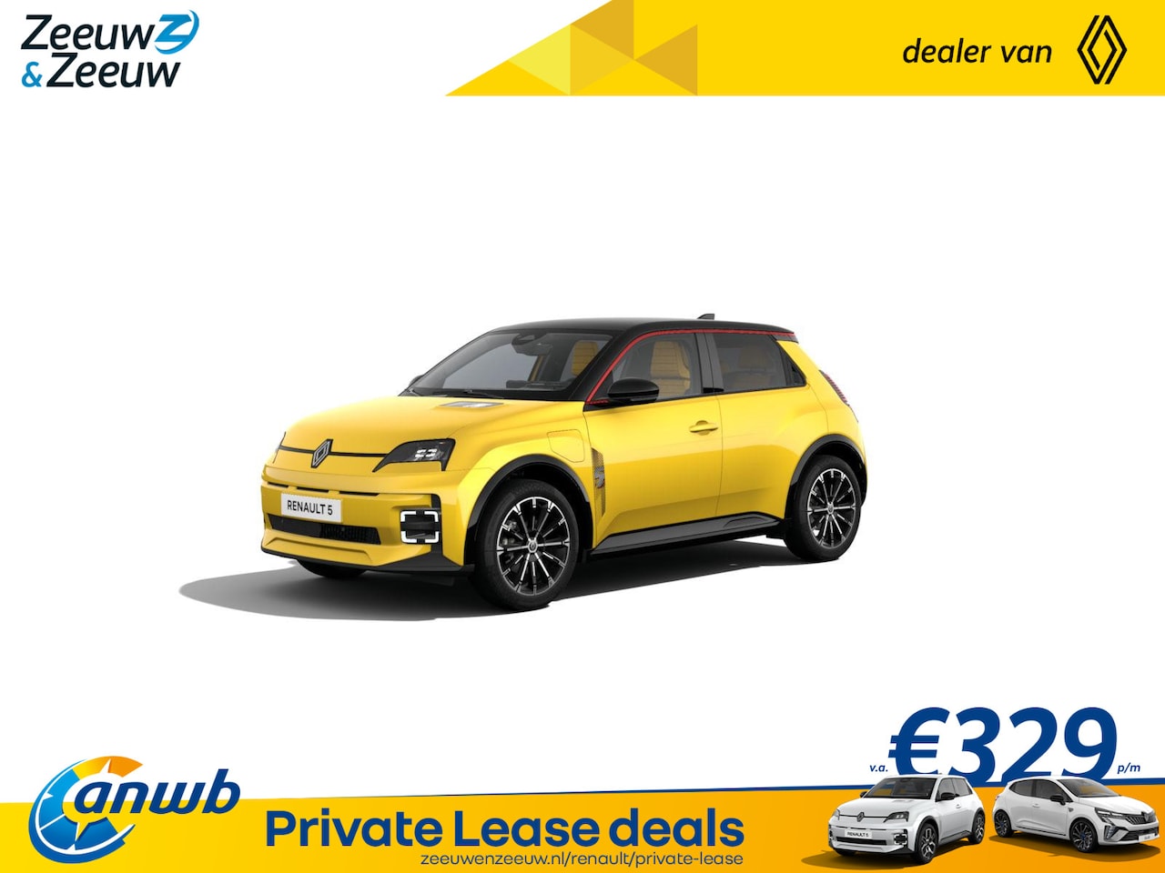 Renault 5 - (ANWB Private lease actie vanaf € 389,-) urban range iconic cinq 40 kWh | Auto van het Jaa - AutoWereld.nl