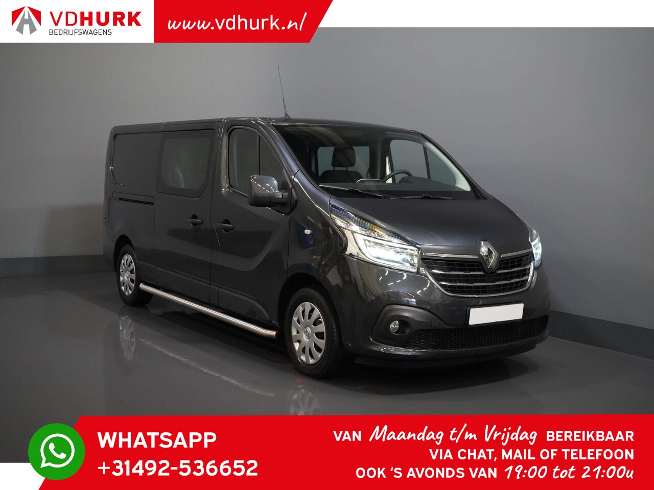 Renault Trafic - 2.0 dCi 120 pk L2 DC Dubbel Cabine/ LED/ CarPlay/ Navi/ Cruise/ PDC/ Sidebars/ Trekhaak - AutoWereld.nl