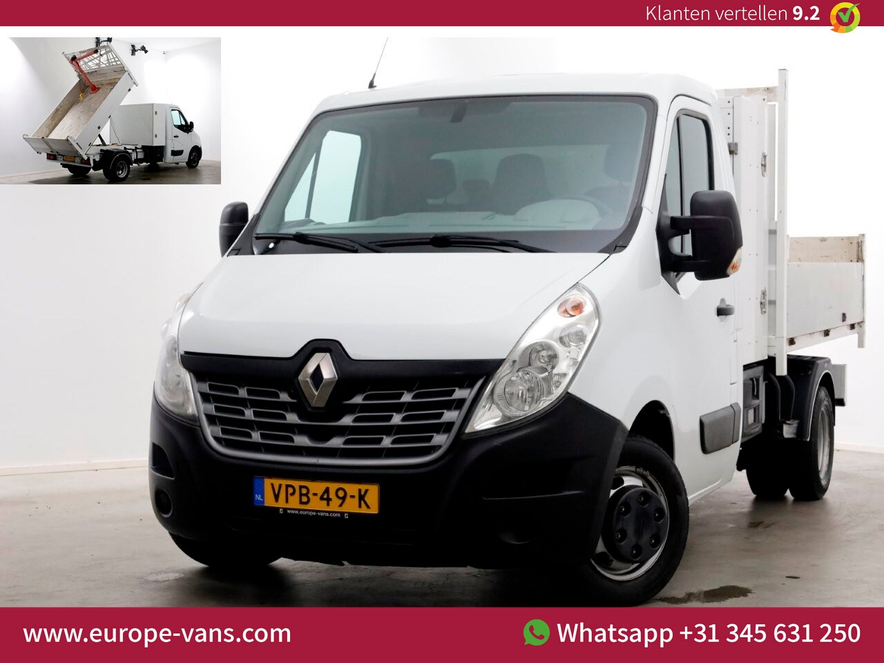 Renault Master - T35 2.3 dCi E6 165pk Kipper dubbel lucht Trekhaak 3500kg 02-2017 - AutoWereld.nl