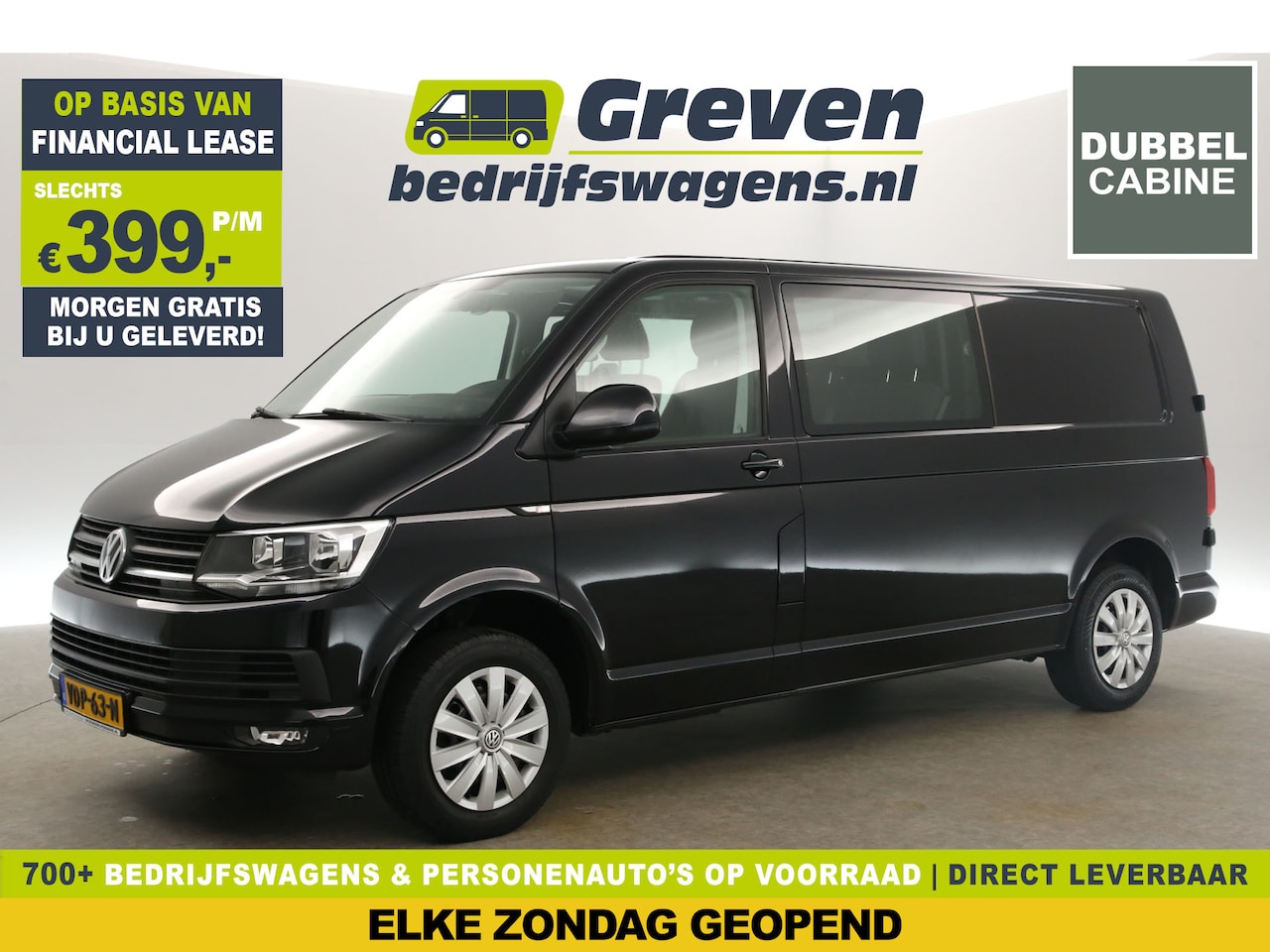 Volkswagen Transporter - 2.0 TDI L2H1 | Dubbele Cabine | 6 Persoons | 140PK Airco Carplay Cruise Navigatie PDC Trek - AutoWereld.nl