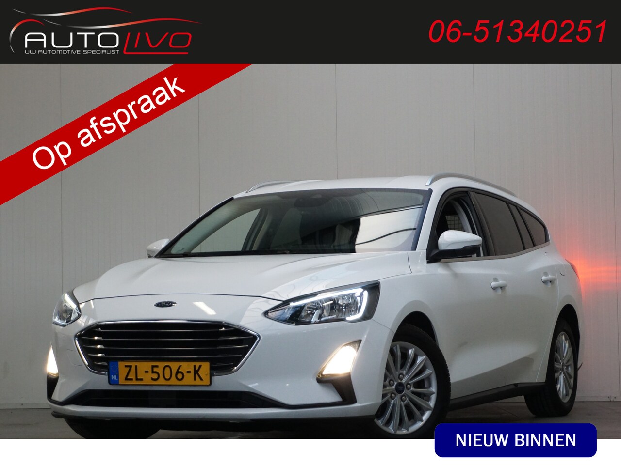 Ford Focus Wagon - 1.5 EcoBlue Titanium Business AUTOMAAT! NAVI CLIMA ST. VERW. CRUISE APPLE etc - AutoWereld.nl