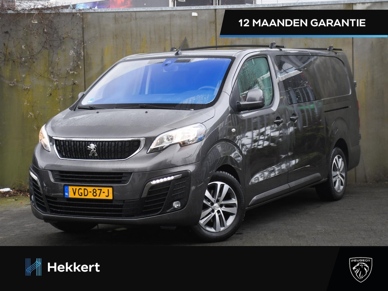 Peugeot Expert - DC Long Asphalt 2.0 BlueHDI 122pk Automaat LEDER | TREKHAAK | 17''LM | DAB | NAVI | CRUISE - AutoWereld.nl