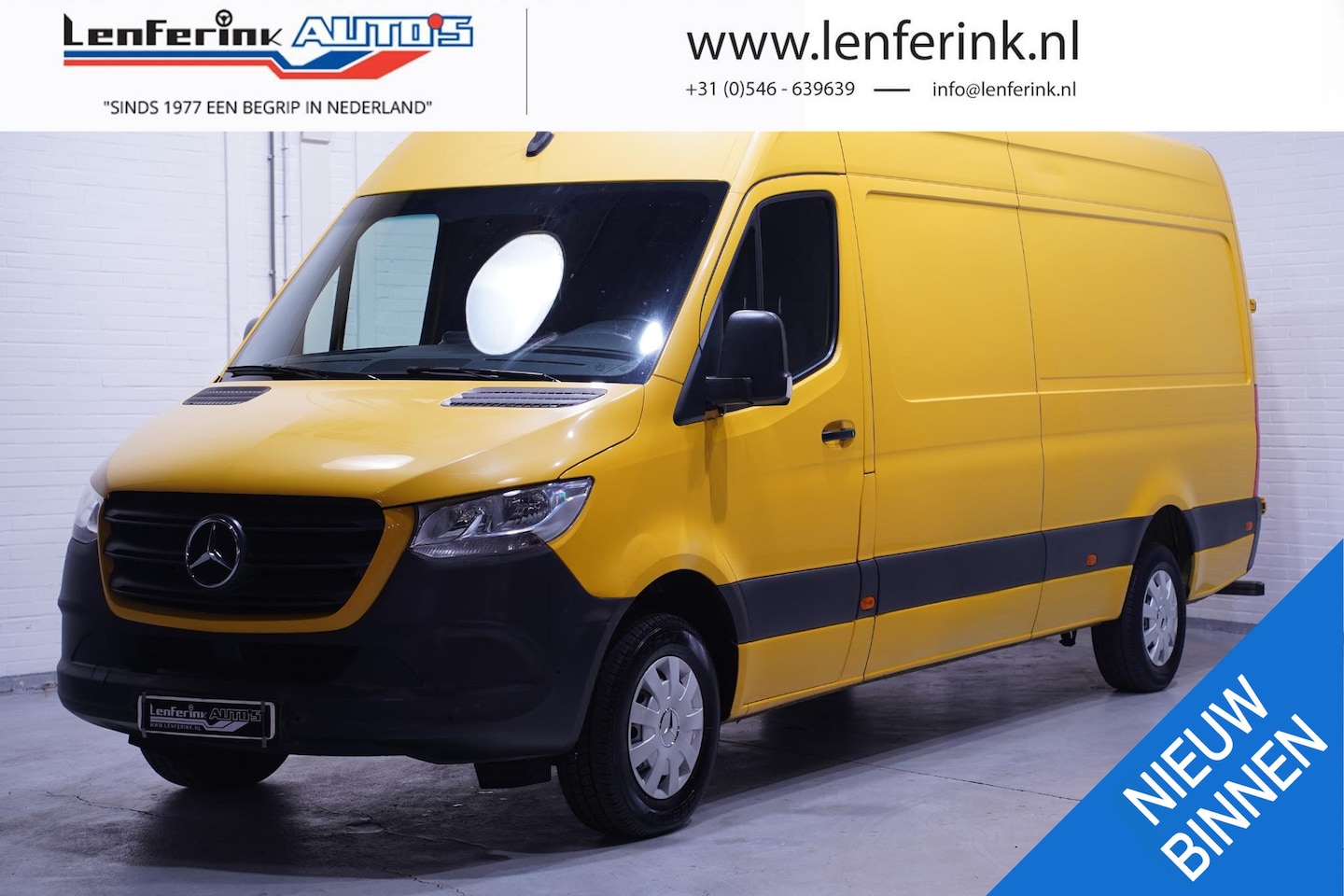 Mercedes-Benz Sprinter - 316 CDI 163 pk L3H2 Automaat DHL Geel NL Auto Airco, Camera, Cruise control, Opstap achter - AutoWereld.nl