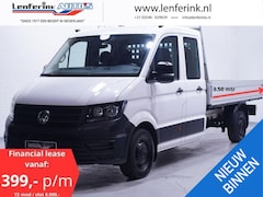 Volkswagen Crafter - 2.0 TDI 140 pk Dubbel Cabine 7p Pick Up / Open Laadbak Airco, Trekhaak 3.000 kg, Cruise Co