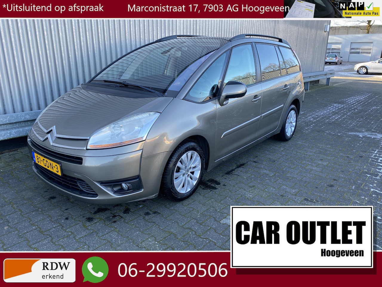 Citroën Grand C4 Picasso - 2.0-16V Ambiance EB6V 7p. Navi, A/C, CC, PDC, Pano, Zonwering, LM, Trekh, nw. APK – Inruil - AutoWereld.nl