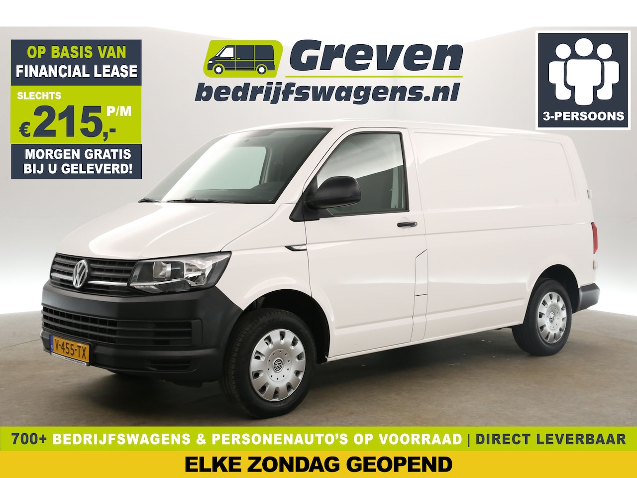 Volkswagen Transporter - 2.0 TDI L1H1 140PK Airco Carplay 3 Persoons PDC Elektrpakket Trekhaak - AutoWereld.nl