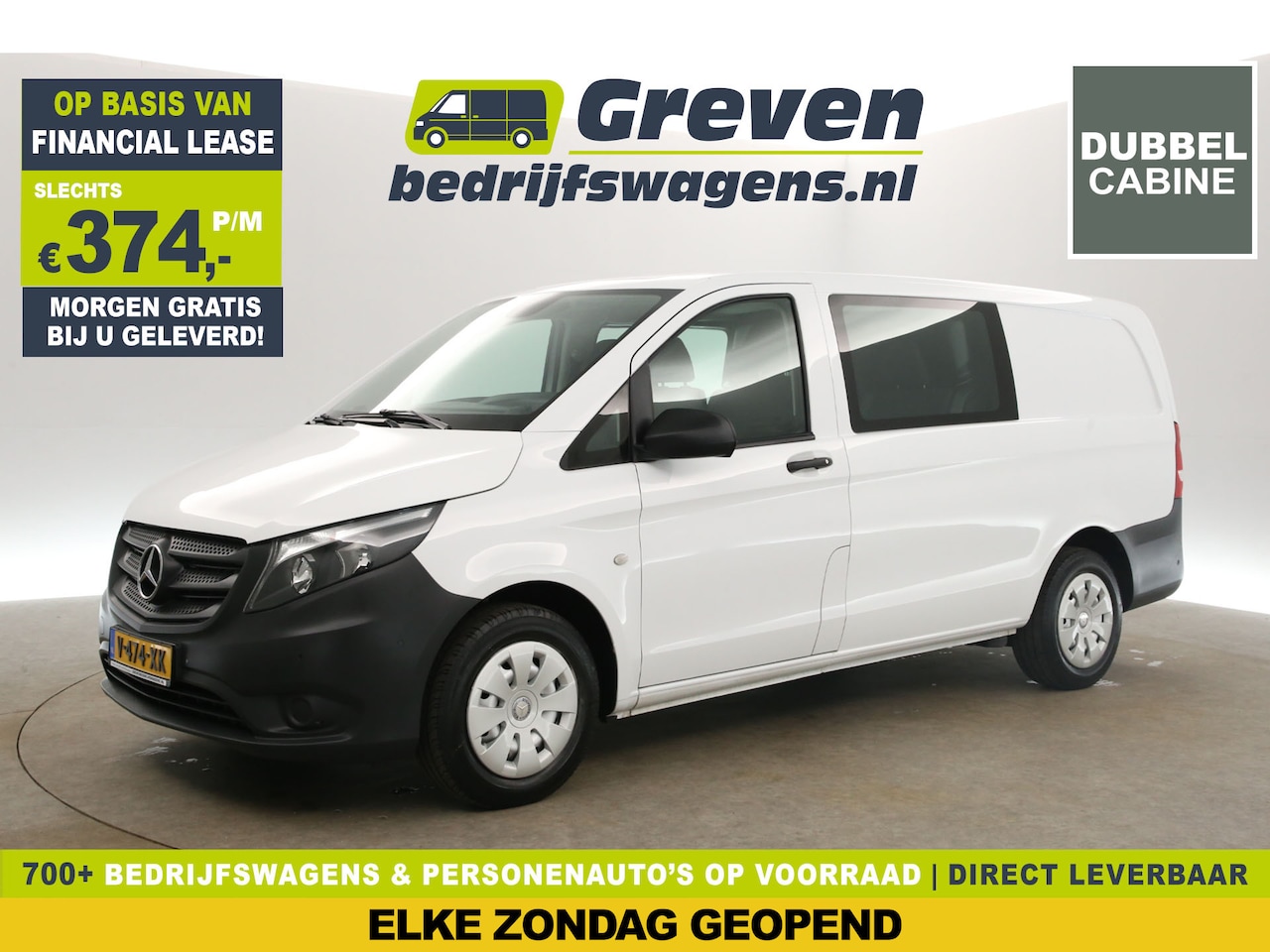 Mercedes-Benz Vito - 114 CDI Lang | Dubbele Cabine | 6 Persoons | Automaat Airco Cruise Trekhaak Navi 3 Persoon - AutoWereld.nl