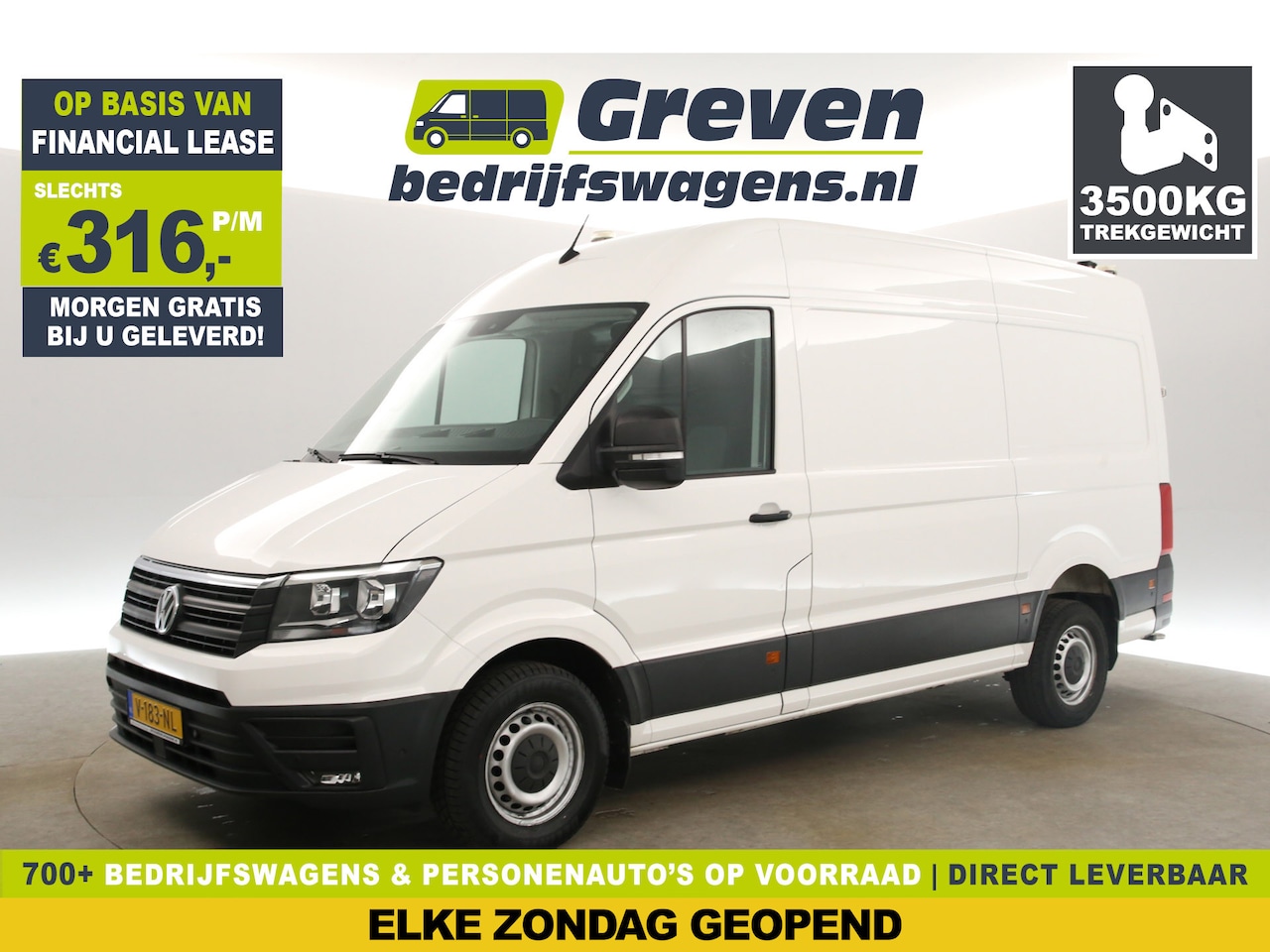 Volkswagen Crafter - 35 2.0 TDI L3H3 177PK | 3500KG Trekgew. | Airco Camera Trekhaak Carplay Cruise Navigatie P - AutoWereld.nl