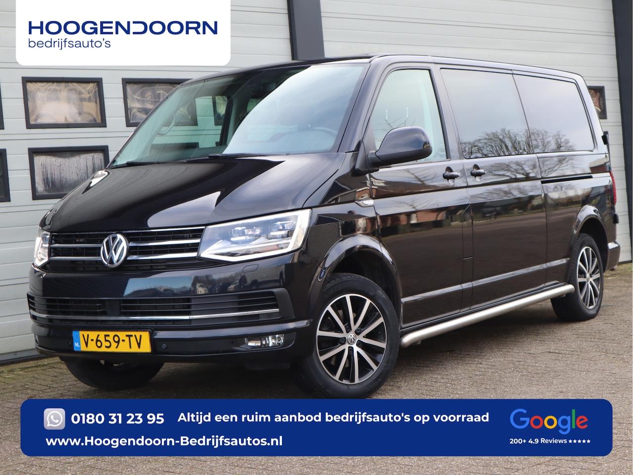 Volkswagen Transporter - 2.0 TDI 150pk Euro 6 Automaat L2 Lang DC 5 Pers. - 2x Schuifdr - Navi - Trekhaak - AutoWereld.nl