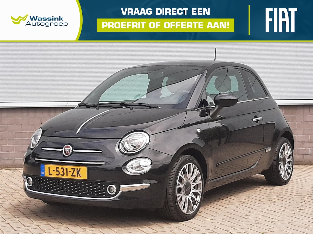 Fiat 500 - 1.0 70pk Hybrid Rockstar Panoramadak | Leder | navigatie | Cruise control - AutoWereld.nl