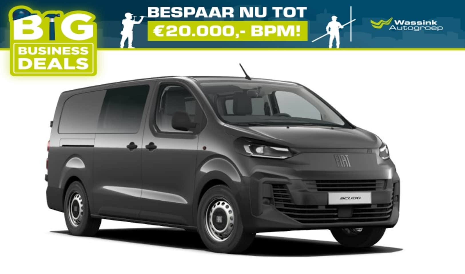 Fiat Scudo - 2.0 Diesel 145pk Automaat I Lengte 3 I Dubbel Cabine I Trekhaak I Navigatie I 17 inch Lich - AutoWereld.nl