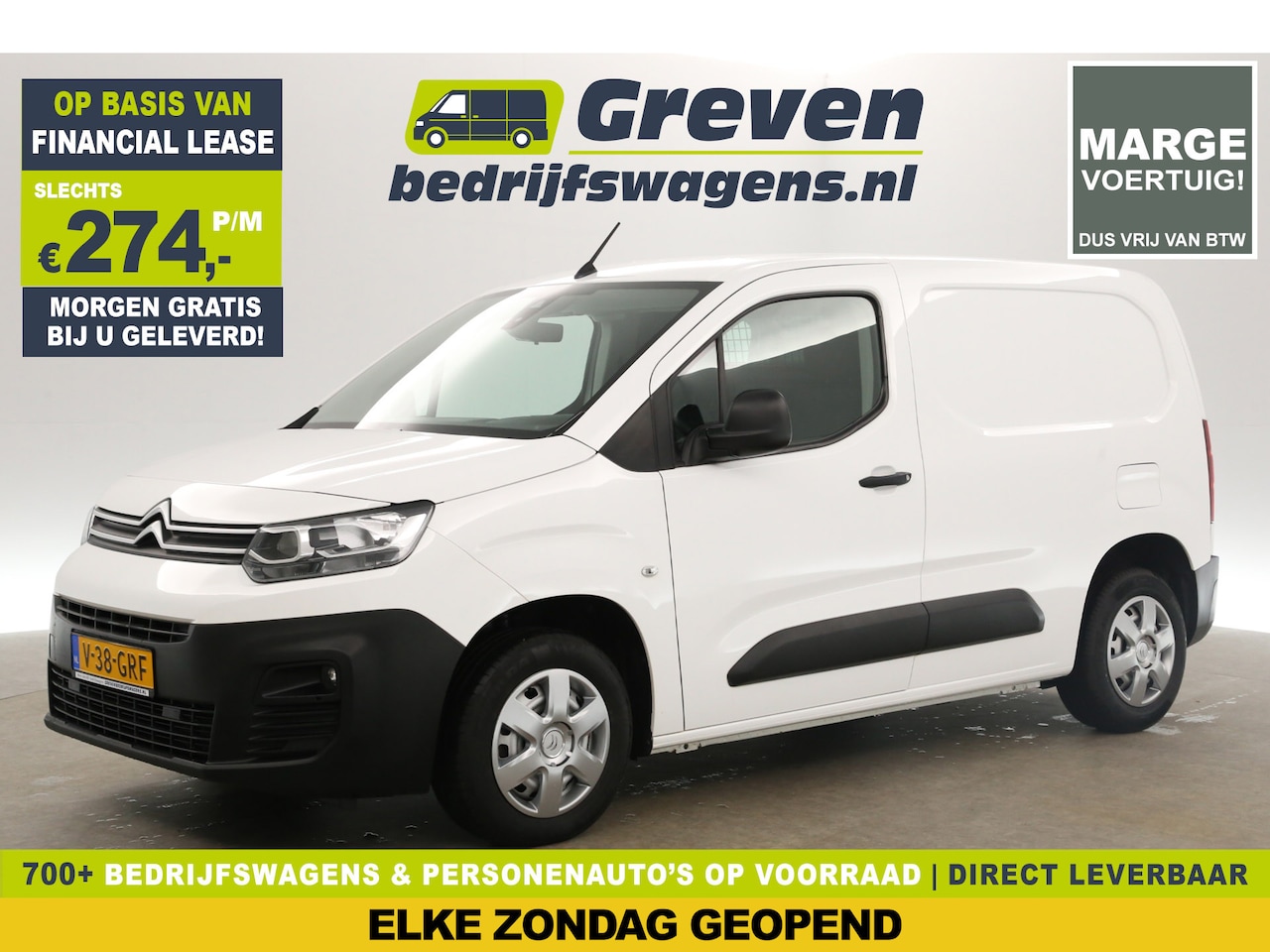 Citroën Berlingo - 1.2 PureTech | MARGE! | BENZINE | EMISSIEVRIJE ZONE | 111PK Airco Cruise Parkeersensoren E - AutoWereld.nl