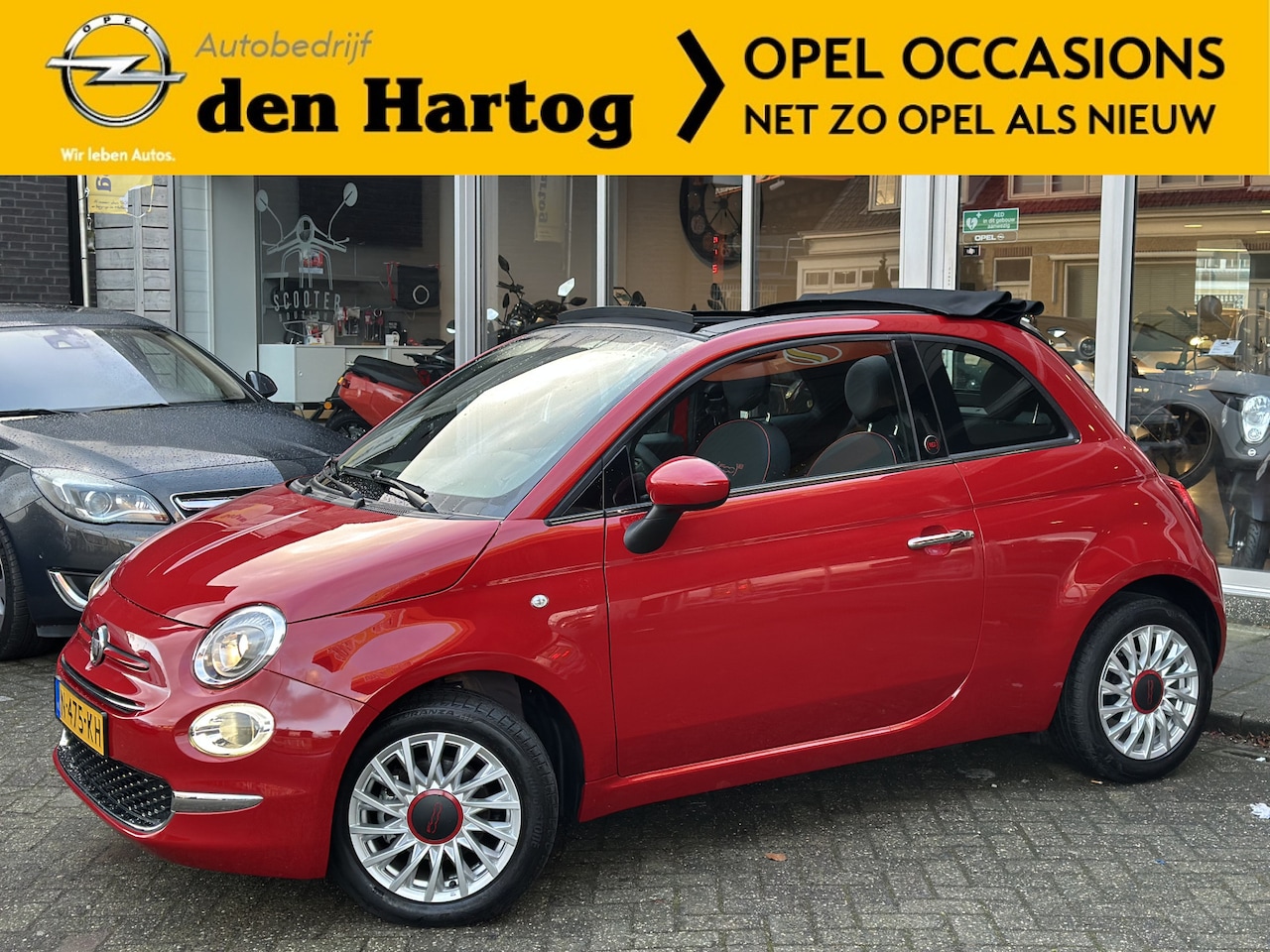 Fiat 500 C - 1.0 Hybrid RED NAVI|CARPLAY|AIRCO|CRUISE|CABRIO - AutoWereld.nl