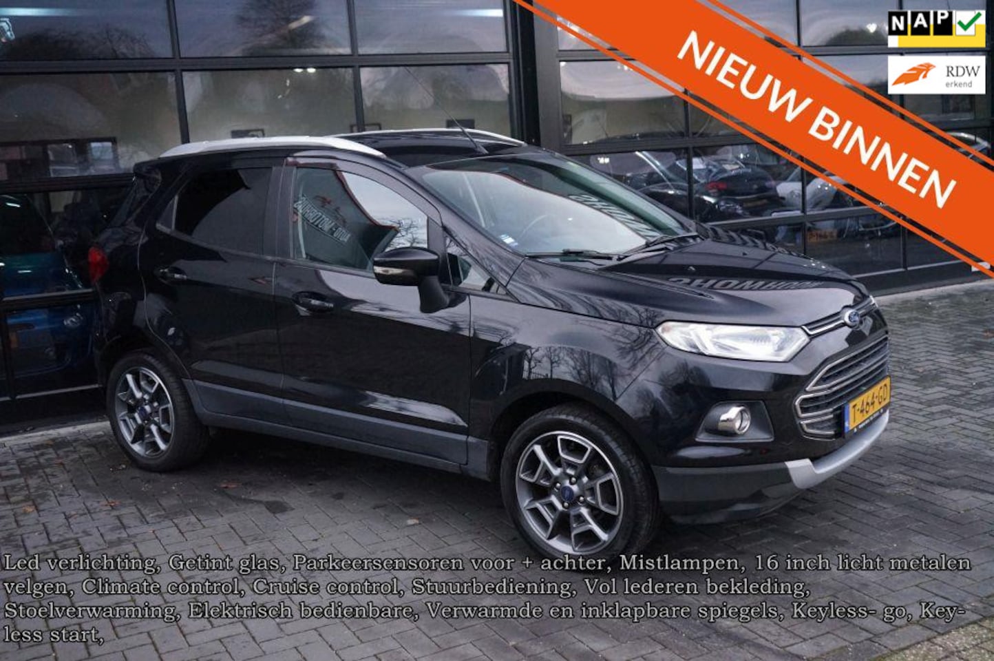 Ford EcoSport - 1.0 EcoBoost Titanium 1.0 EcoBoost Titanium, Leder, Clima, CC, Stoelverwarming, PDC - AutoWereld.nl