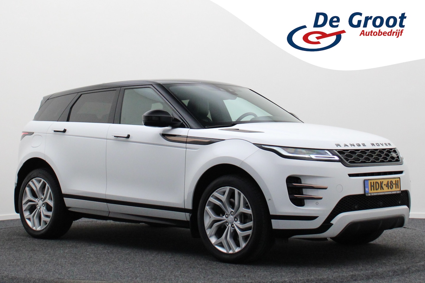 Land Rover Range Rover Evoque - 1.5 P300e AWD R-Dynamic SE Plug-in Hybrid Automaat Two-Tone lak, LED, Camera, Leer, Cruise - AutoWereld.nl