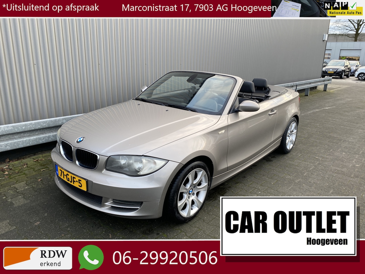 BMW 1-serie Cabrio - 118i High Executive 133Dkm.NAP, AUTOMAAT, Leer, Clima, CC, LM, Afn.Trekh, nw. APK – Inruil - AutoWereld.nl