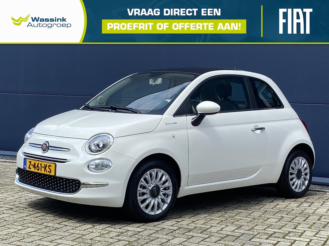 Fiat 500 - 1.0 70pk Hybrid Dolcevita | Panoramadak | Cruise Control | Climate Control | Half-lederen - AutoWereld.nl