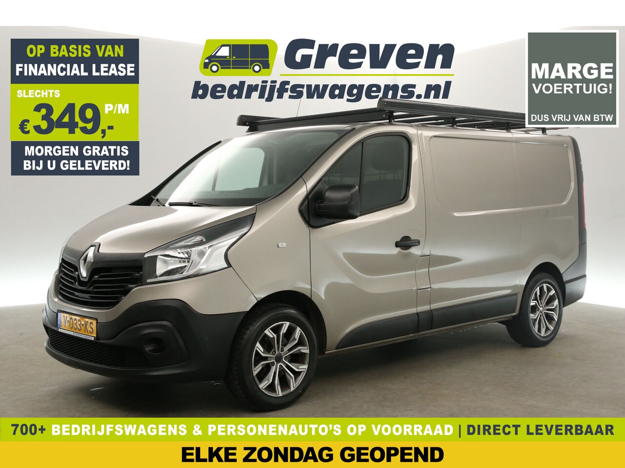 Renault Trafic - 1.6 dCi T27 L1H1 Marge |  Ex Schildersbus | Airco Cruise Imperiaal PDC Navi 3 Persoons 17" - AutoWereld.nl