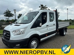 Ford Transit - Dubbelcabine 6+1 Pers Openlaadbak Airco Cruisecontrol 170PK NIEUW GEEN BPM