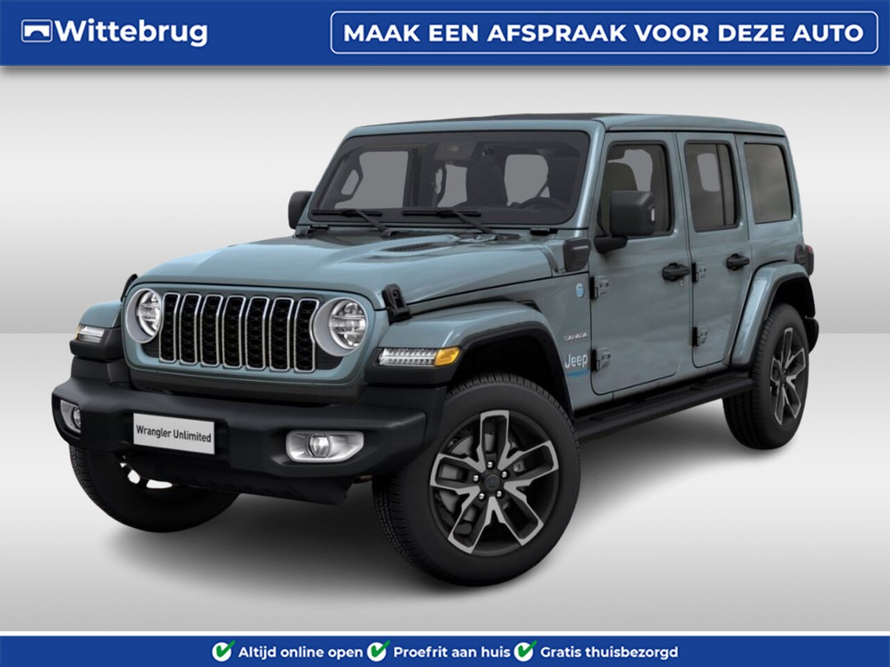 Jeep Wrangler Unlimited - 4xe 380 Sahara 20 INCH - SOFTTOP -  SNEL LEVERBAAR - NL AUTO - AutoWereld.nl