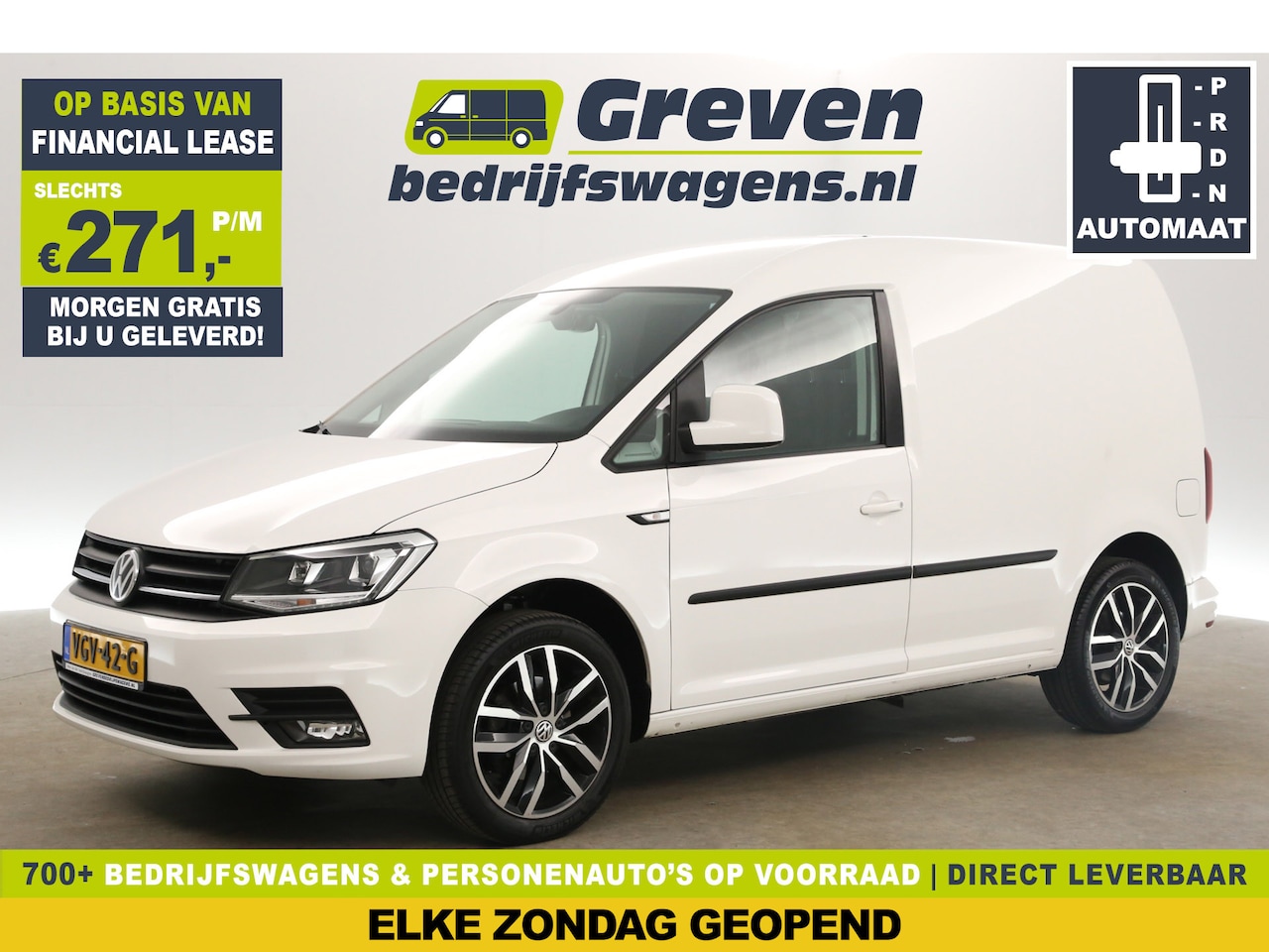 Volkswagen Caddy - 2.0 TDI L1H1 DSG Automaat Airco Adaptive Cruise Carplay Navi LED PDC 17''LMV Elektrpakket - AutoWereld.nl