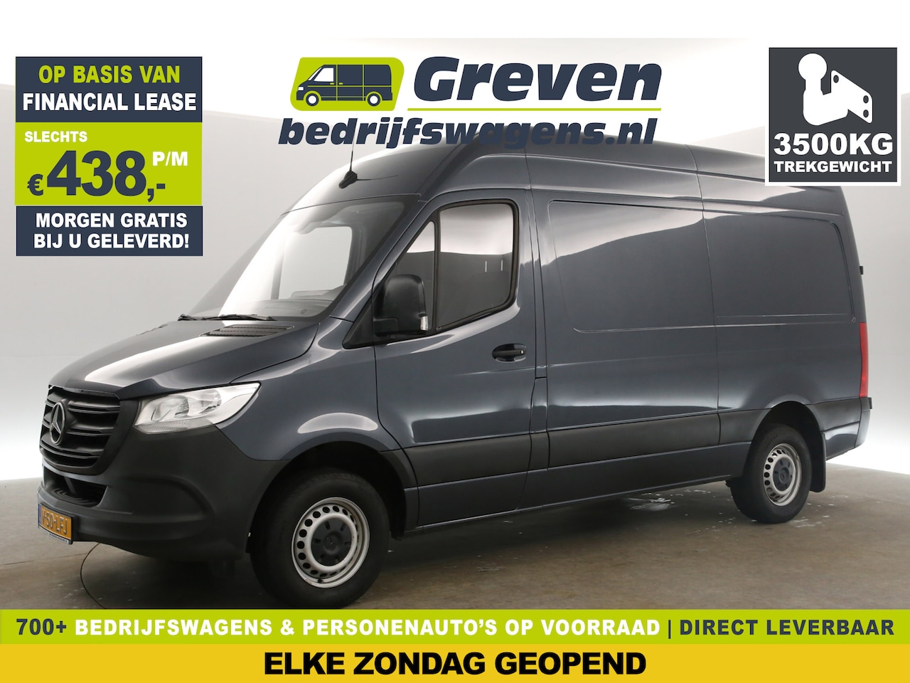 Mercedes-Benz Sprinter - 316 2.2 CDI L2H2 163PK 3500KG Automaat Airco Cruise Camera Carplay Trekhaak 3 Persoons - AutoWereld.nl