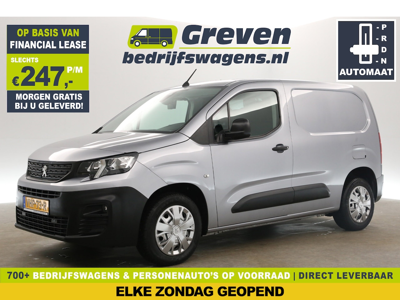 Peugeot Partner - 1.5 BlueHDI L1H1 Automaat Airco Camera Trekhaak Cruise Carplay 3 Persoons PDC - AutoWereld.nl