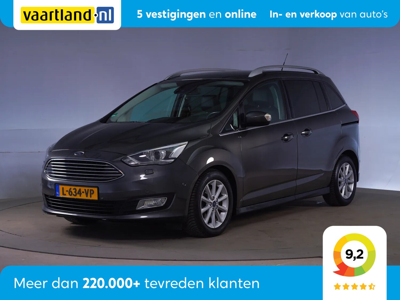 Ford Grand C-Max - C-max 1.5 Titanium Aut [ Leder Stoelverwarming Navi LED ] - AutoWereld.nl