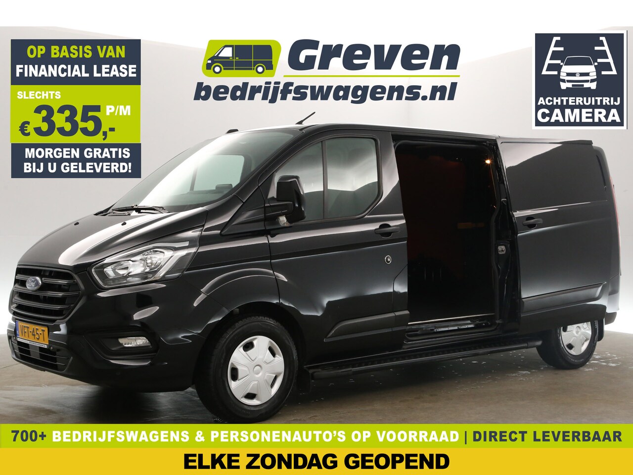 Ford Transit Custom - 2.0 TDCI L2H1 Automaat Airco Cruise Camera Carplay Navi 3 Persoons LED PDC 2xSchuifdeur Tr - AutoWereld.nl