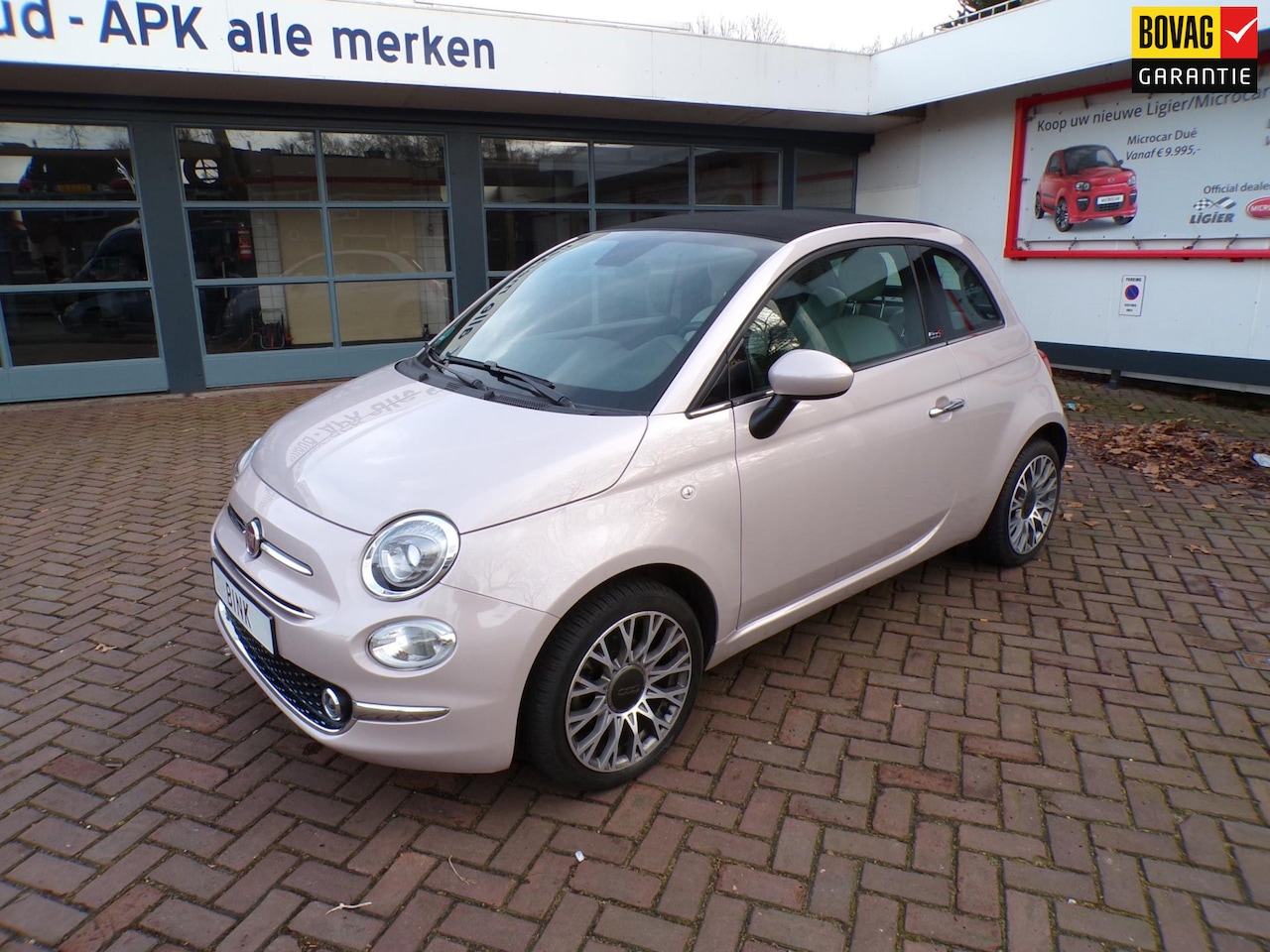 Fiat 500 C - 1.2 Rockstar Cabrio Unieke kleur ! Navi./Apple CarPlay/Android/Airco /16"LMV /Sportstoelen - AutoWereld.nl