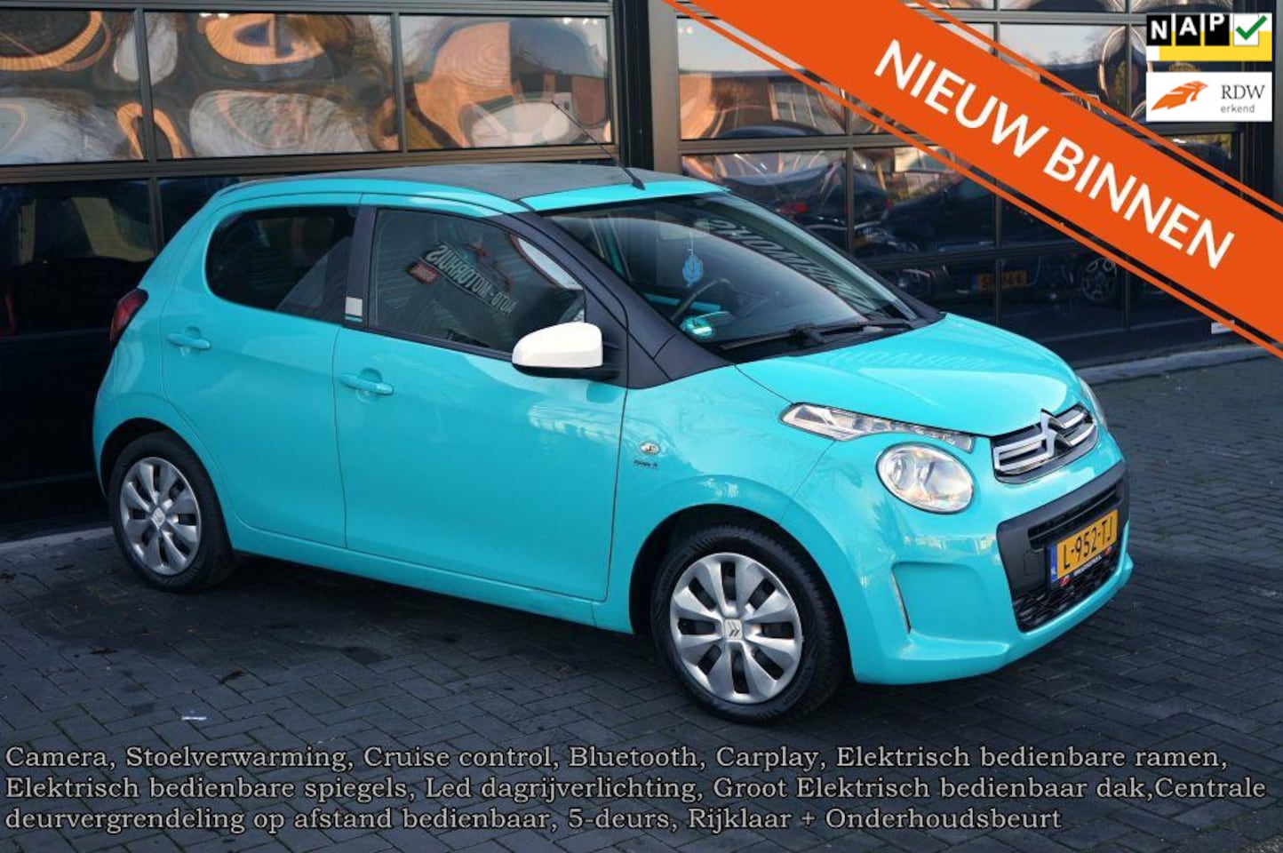 Citroën C1 - 1.2 PureTech Airscape Shine 1.2 PureTech Airscape Shine, Stoelverwarming, Carplay, Airco, CC - AutoWereld.nl