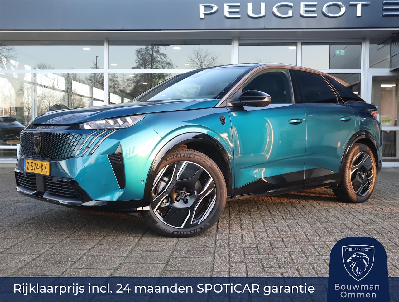 Peugeot e-3008 - EV GT 73 kWh 210PK Automaat, Rijklaarprijs, Trekhaak Leder Stoelverwarming Stoelventilatie - AutoWereld.nl