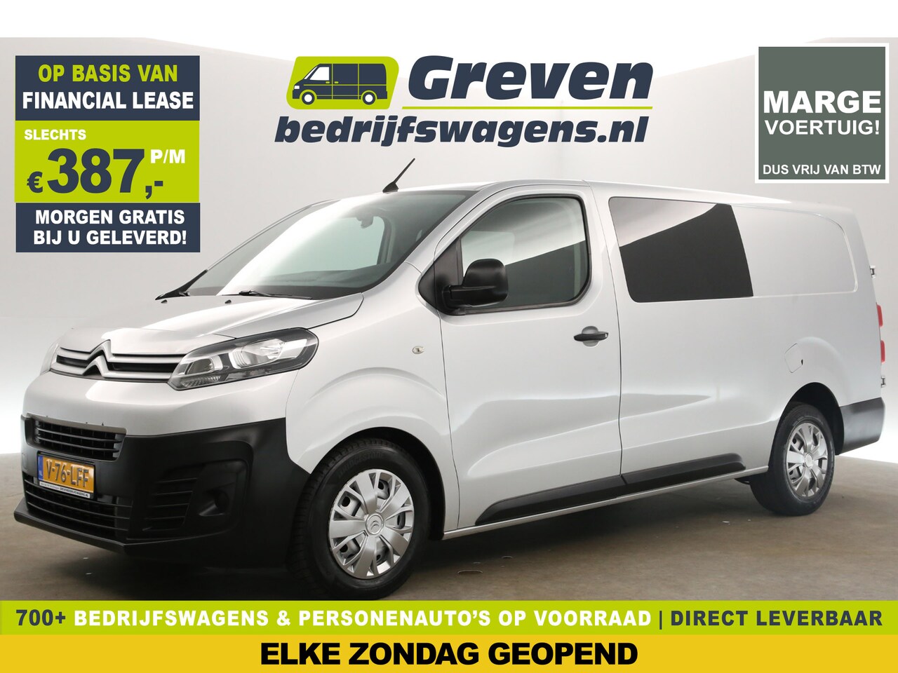 Citroën Jumpy - 2.0 BlueHDI L3H1  | MARGE! | Dubbele Cabine | 5 Persoons | Airco Cruise Carplay Trekhaak N - AutoWereld.nl